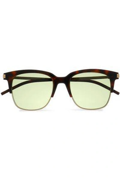 Shop Marc Jacobs Woman D-frame Acetate And Gold-tone Sunglasses Light Brown