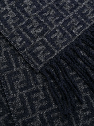 Shop Fendi Pattern Scarf - Blue