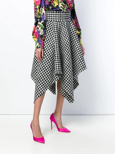 Shop Dolce & Gabbana Houndstooth Handkerchief Hem Skirt - Black