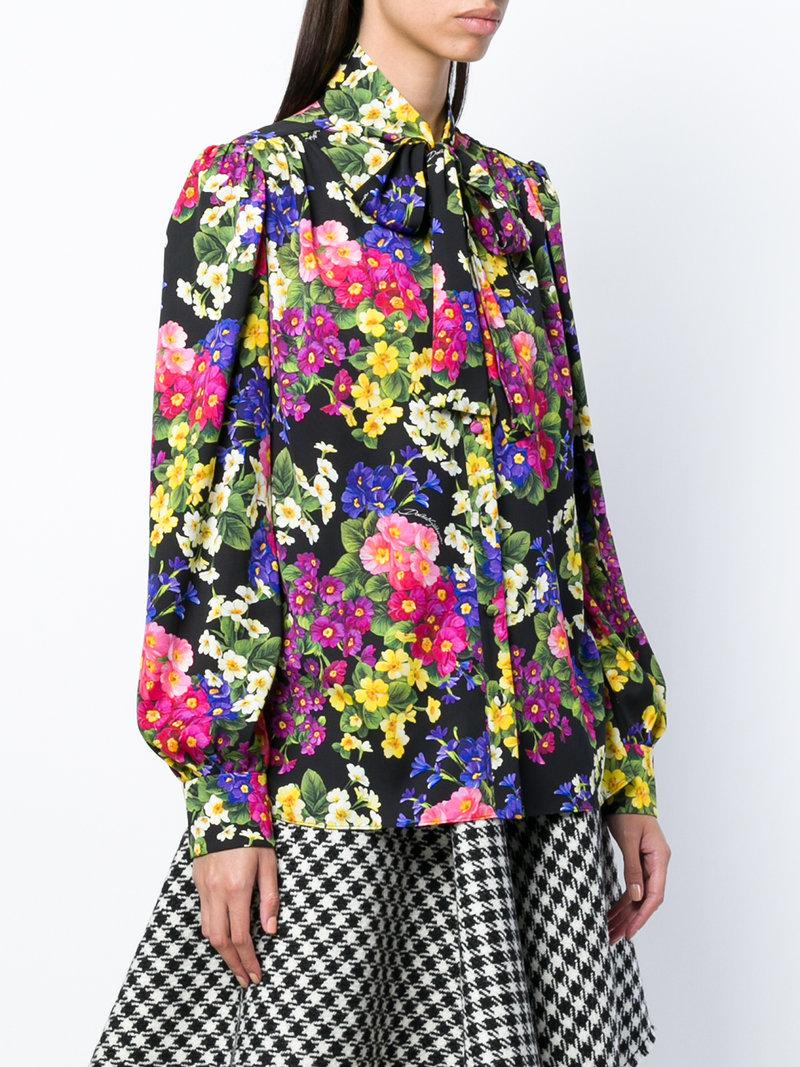 Dolce & Gabbana Floral Print Blouse In Black | ModeSens