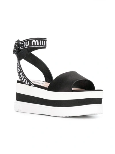 Shop Miu Miu Platform Sandals - Black