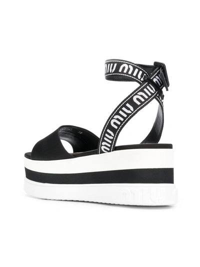 Shop Miu Miu Platform Sandals - Black