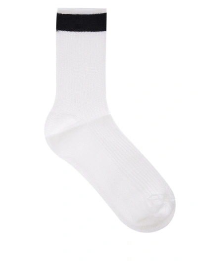 Shop Valentino Vltn Socks In White