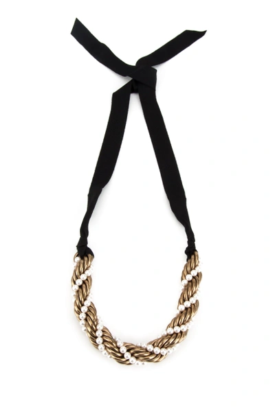 Shop Lanvin Twisted Contrast Necklace In Multi