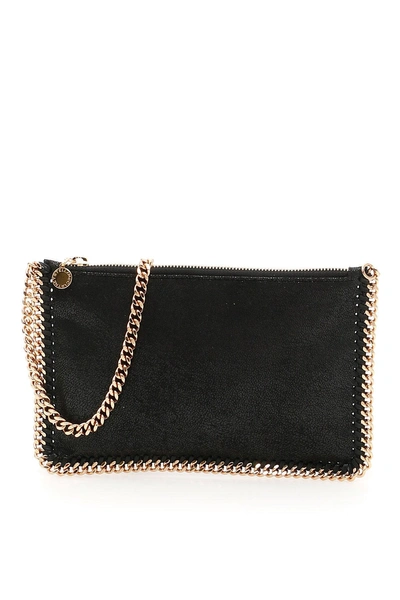 Shop Stella Mccartney Falabella Chain Shoulder Bag In Black