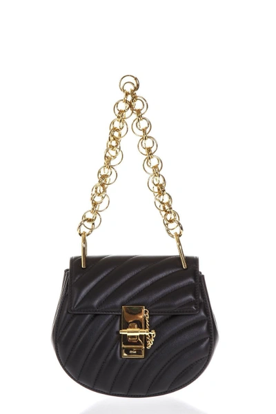 Shop Chloé Quilted Mini Drew Bag In Black