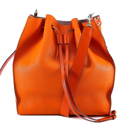 Shop Jw Anderson Drawstring Shoulder Bag In Orange