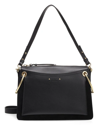 Shop Chloé Medium Roy Shoulder Bag In Black