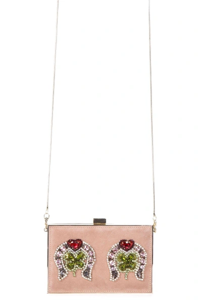 Shop Gedebe Embellished Box Clutch In Pink