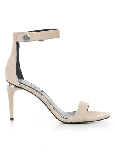 Shop Kendall + Kylie Classic Heeled Suede Sandals In Beige