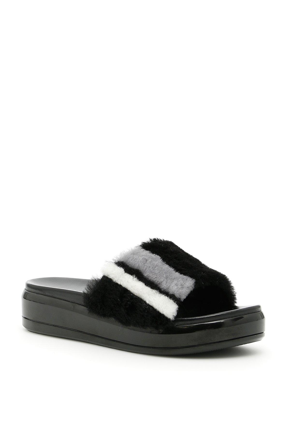 prada shearling slides