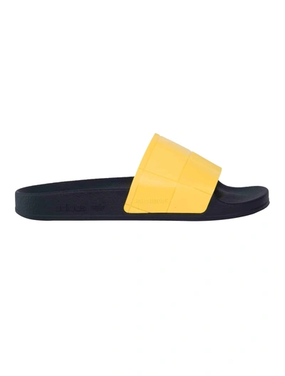 Shop Adidas Originals Adidas Raf Simons Rs Adilette Slides In Yellow