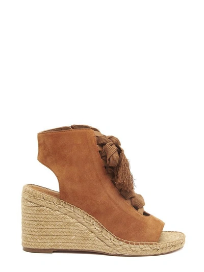 Shop Chloé Harper Wedge Sandals In Brown