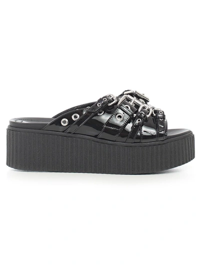 Shop Mcq By Alexander Mcqueen Mcq Alexander Mcqueen Chunky Sole Punk Sandals In Black