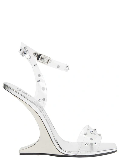 Shop Giuseppe Zanotti Design Picard Shining Sandals In Silver
