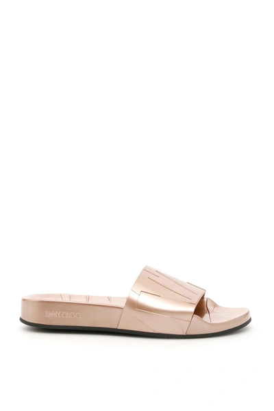 Shop Jimmy Choo Rey Slides In Pink