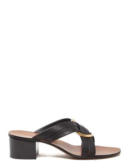 Shop Chloé Rony Sandals In Black