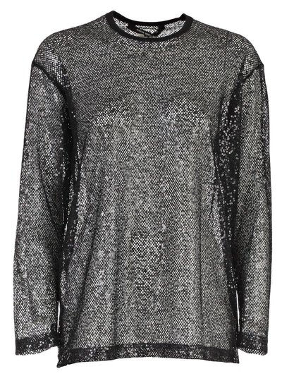 Shop Junya Watanabe Comme Des Garçons Sequin Longsleeve Shirt In Black