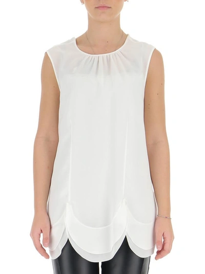 Shop Prada Scalloped Hem Top In White