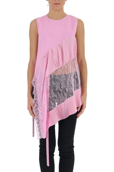 Shop Givenchy Asymmetric Paneled Top In Pink