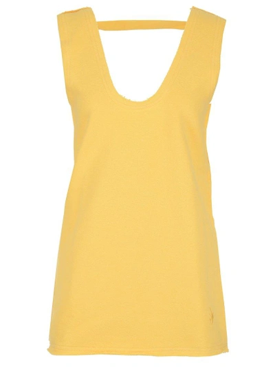 Shop Jw Anderson Frayed Hem Tank Top In Yellow