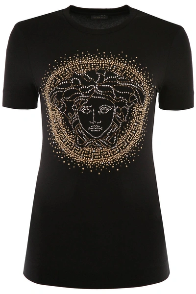 Shop Versace Medusa Studded T In Black