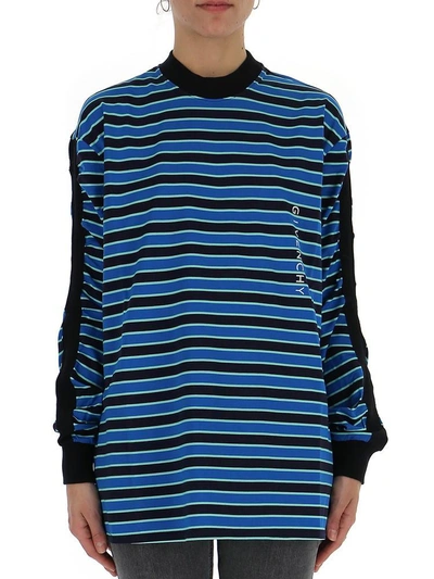 Shop Givenchy Striped Sweatshirt In Blue