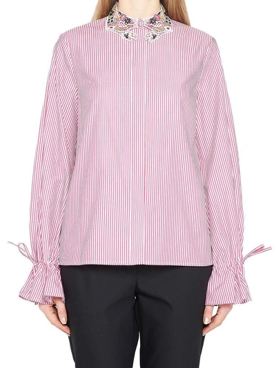 Shop Vivetta Zaniah Striped Shirt In Pink