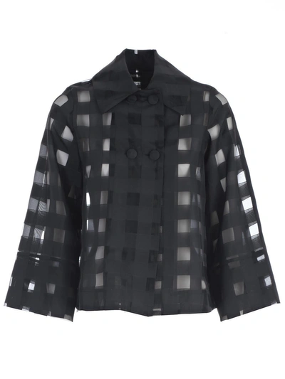 Shop Ultràchic Checked Jacket In Black