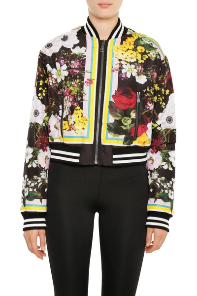 Shop Dolce & Gabbana Floral Print Bomber Jacket In Multi
