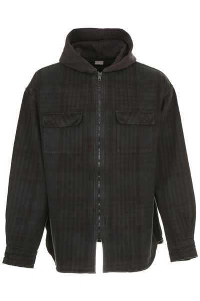 Shop Yeezy Unisex Check Distressed Jacket In Grey