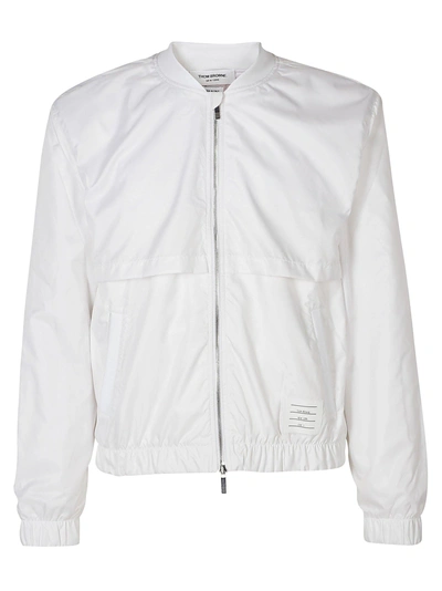 Shop Thom Browne Striped Bomber Jacket In White