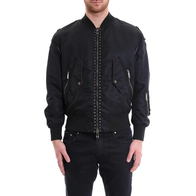 Shop Valentino Rockstud Bomber Jacket In Black