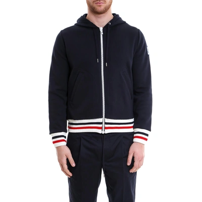 Shop Moncler Gamme Bleu Striped Hem Jacket In Blue