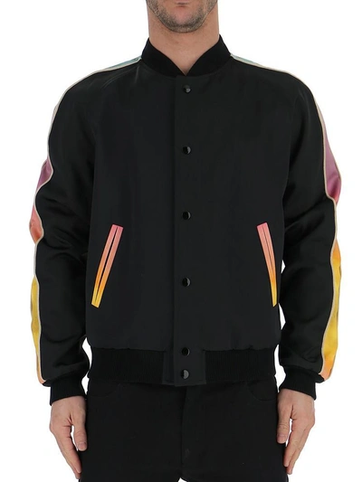 Saint Laurent Moonlight Panther Bomber Jacket In Black | ModeSens