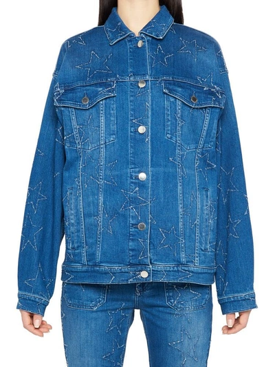 Shop Stella Mccartney Star Denim Jacket In Blue