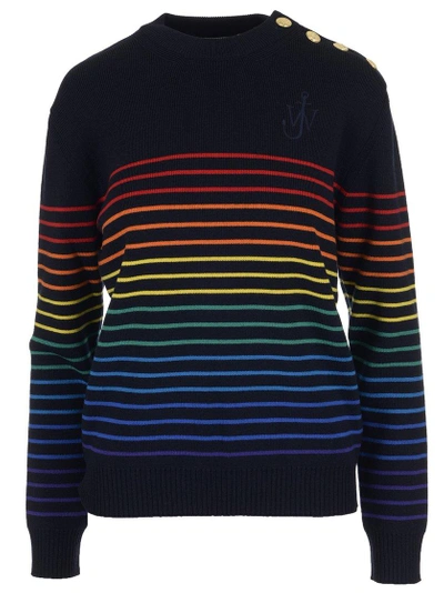 Shop Jw Anderson Striped Merino Sweater In Multicolor