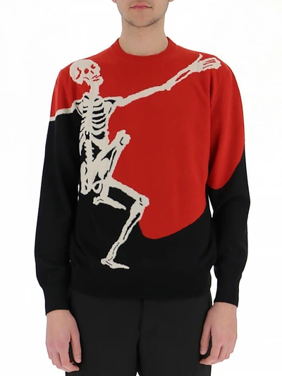 Shop Alexander Mcqueen Dancing Skeleton Colour Block Sweater In Multi