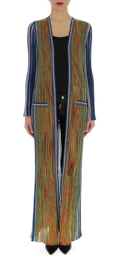 Shop Missoni Striped Rainbow Coat In Multi