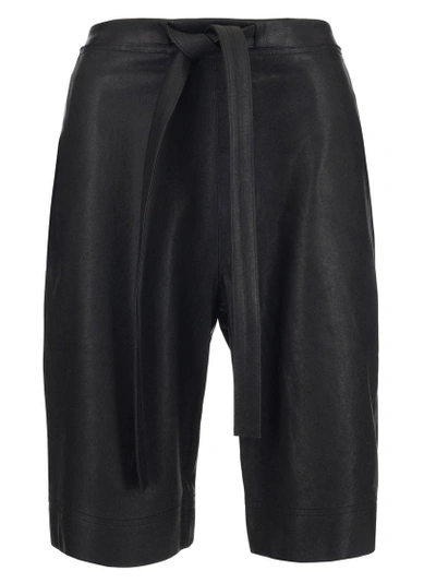 Shop Jw Anderson Leather Shorts In Black