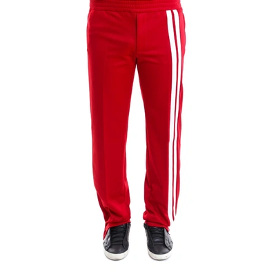 Shop Valentino Stripe Sweatpants In Red