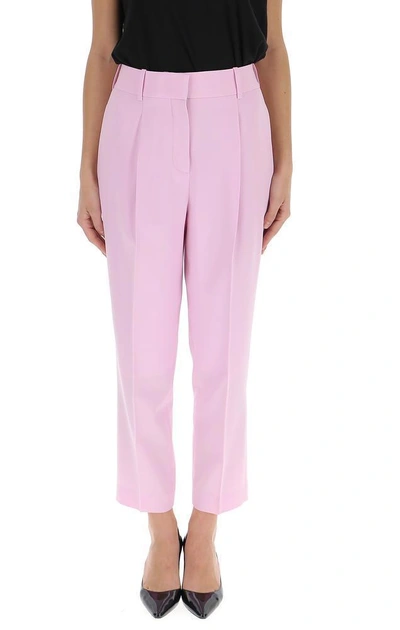 Shop Bottega Veneta Cropped Trousers In Pink