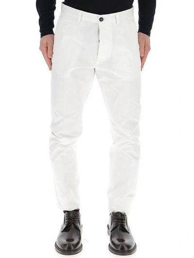 Shop Dsquared2 Cropped Chino Trousers In White
