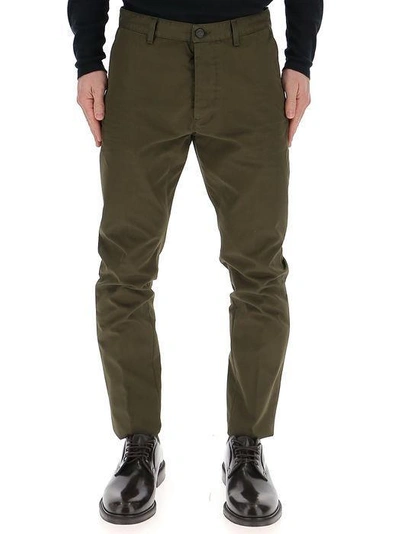 Shop Dsquared2 Cropped Chino Trousers In Khaki