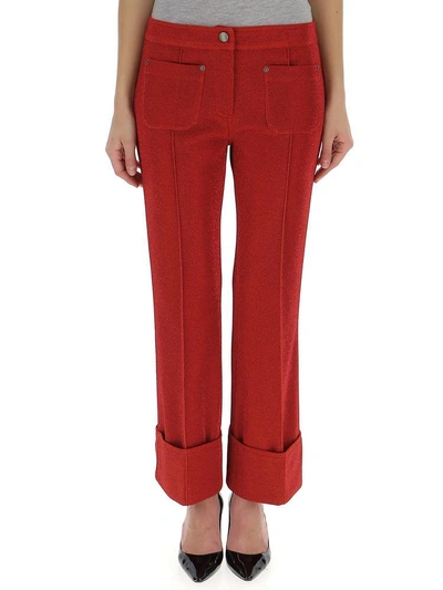Shop Marco De Vincenzo Crop Tailored Trousers In Red