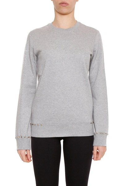 Shop Valentino Rockstud Sweatshirt In Grey