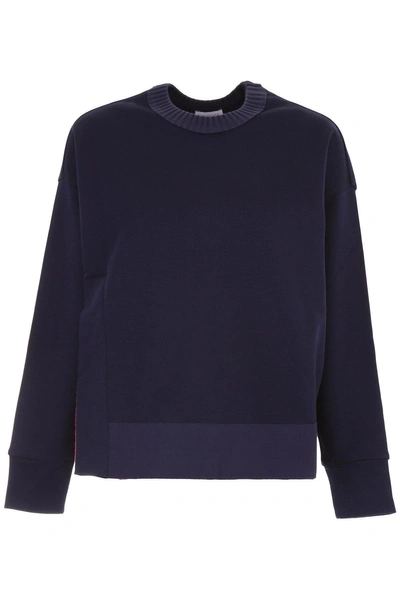 Shop Moncler Split Side Sweater In Navy
