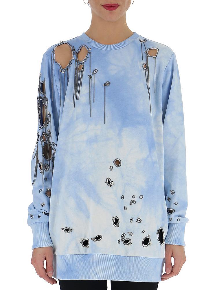 distressed tie dye sweatshirt