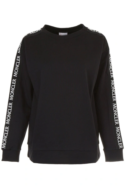 Shop Moncler Logo Stripe Sweater In Black