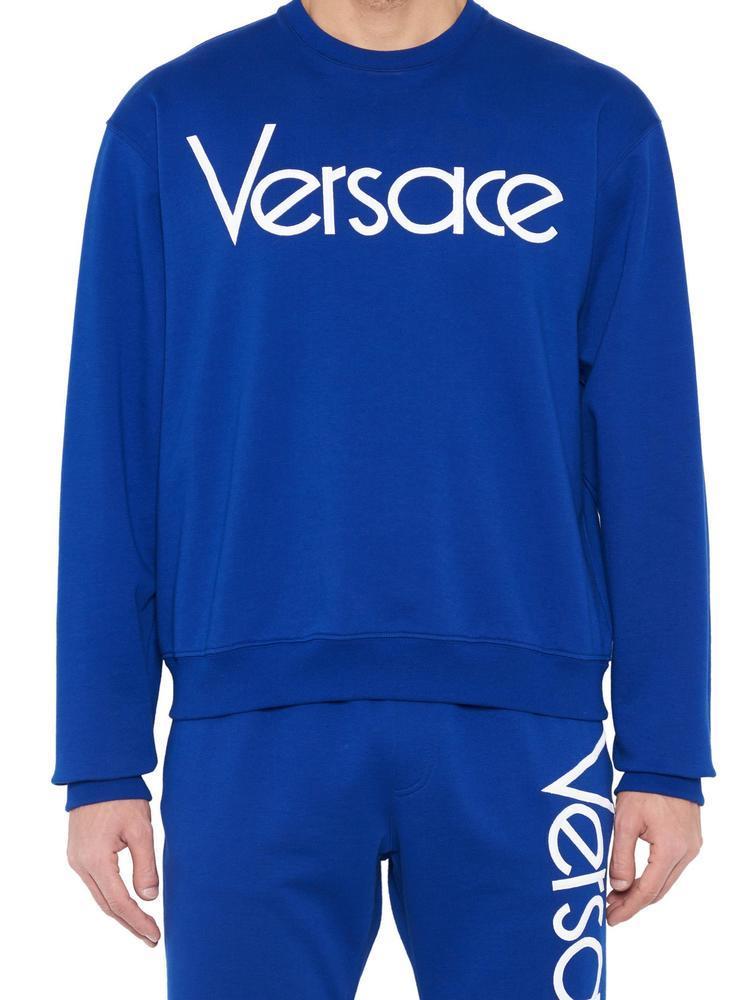 Versace Logo Jumper In Blue | ModeSens
